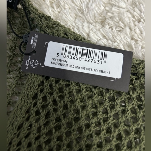 PLT crochet gold trim cut out beach dress - Picture 2 of 2